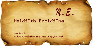 Meláth Enciána névjegykártya